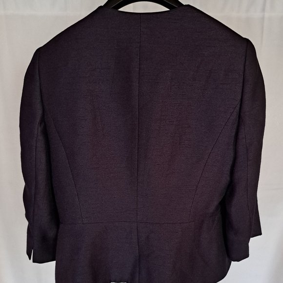 JACQUES VERT womens CROP blazer Sz 12 JACKET FORMAL FRENCH CHIC CLASSY / SS 2014 - Picture 3 of 9